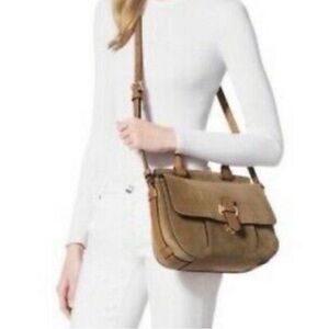 MICHAEL KORS Romy Large Suede Crossbody saddle bag